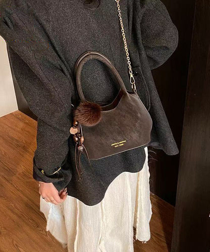 Modern Brown Solid Durable Faux Leather Mini Bag