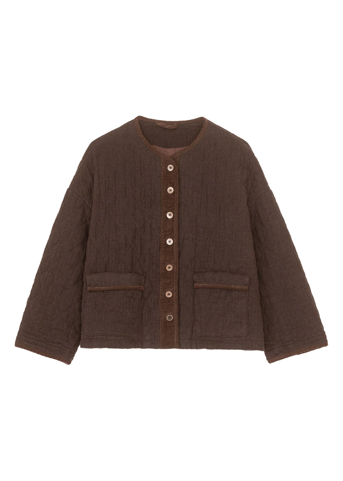 Modern Chocolate Warm Fine Cotton Filled Linen Coats Winter