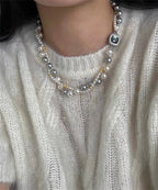 Modern Colorblock Graduated Bead Necklace