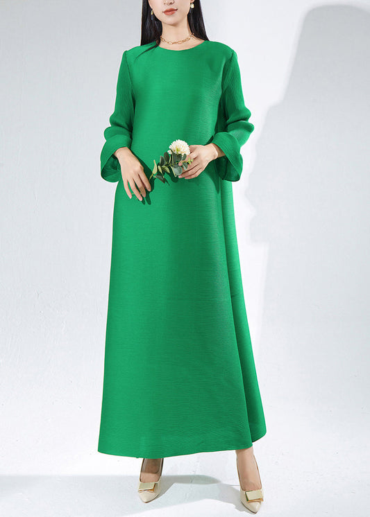 Modern Emerald Textured High Quality Tea Dress Fall