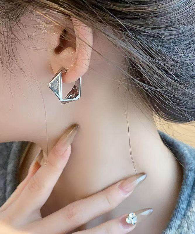 Modern Gold Asymmetric Geometric Alloy Stud Earrings