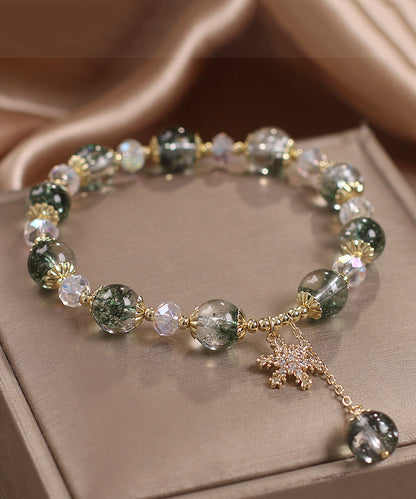 Modern Green Copper Zircon Crystal Flocos De Nieve Bracelet