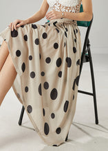 Load image into Gallery viewer, Modern Khaki Dot Print Linen A Line Skirt Summer