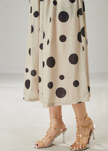 Load image into Gallery viewer, Modern Khaki Dot Print Linen A Line Skirt Summer