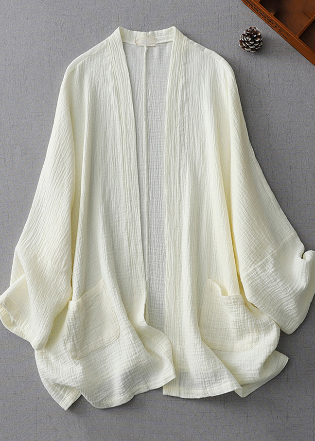Modern Milk White Oversized Cotton Cardigan Spring