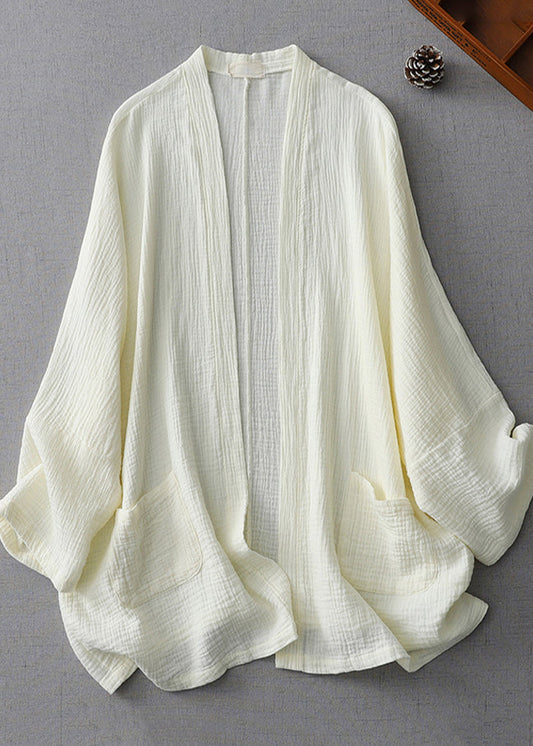 Modern Milk White Oversized Cotton Cardigan Spring