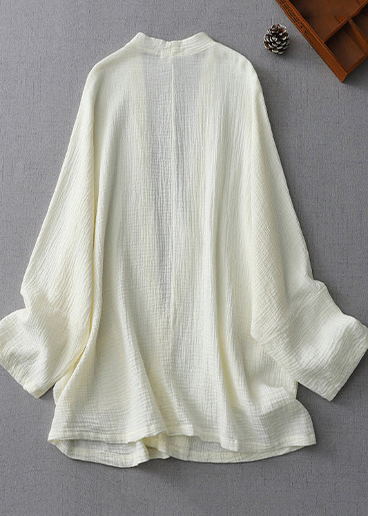 Modern Milk White Oversized Cotton Cardigan Spring