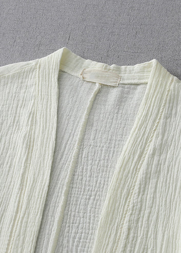 Modern Milk White Oversized Cotton Cardigan Spring