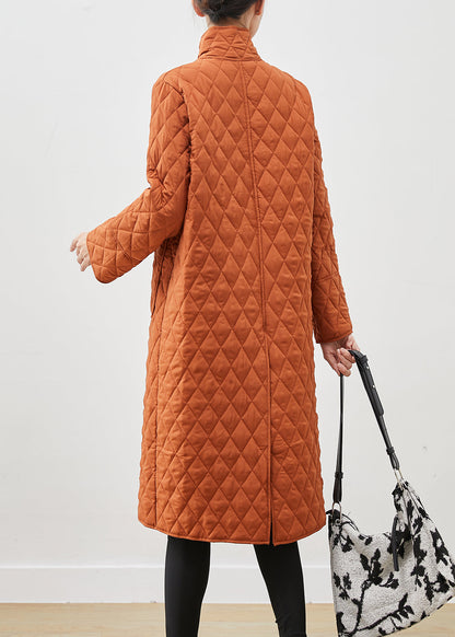 Modern Orange Oversized Pockets Fine Cotton Filled Parkas Winter