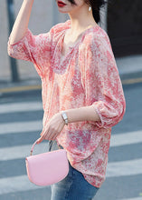 Load image into Gallery viewer, Modern Pink V Neck Print Button Shirt Long Sleeve