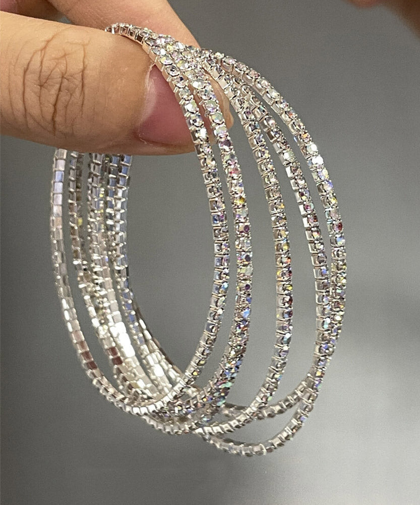 Modern Rainbow Alloy Zircon Ten Bangle