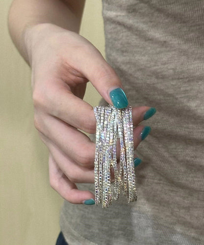 Modern Rainbow Alloy Zircon Ten Bangle