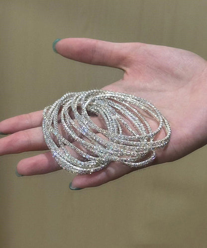 Modern Rainbow Alloy Zircon Ten Bangle