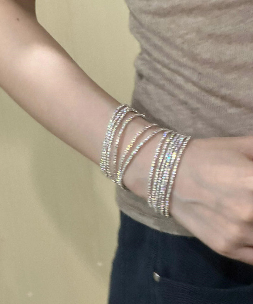 Modern Rainbow Alloy Zircon Ten Bangle