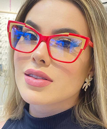 Modern Red Elegant Red Full Frame Reading Glasses