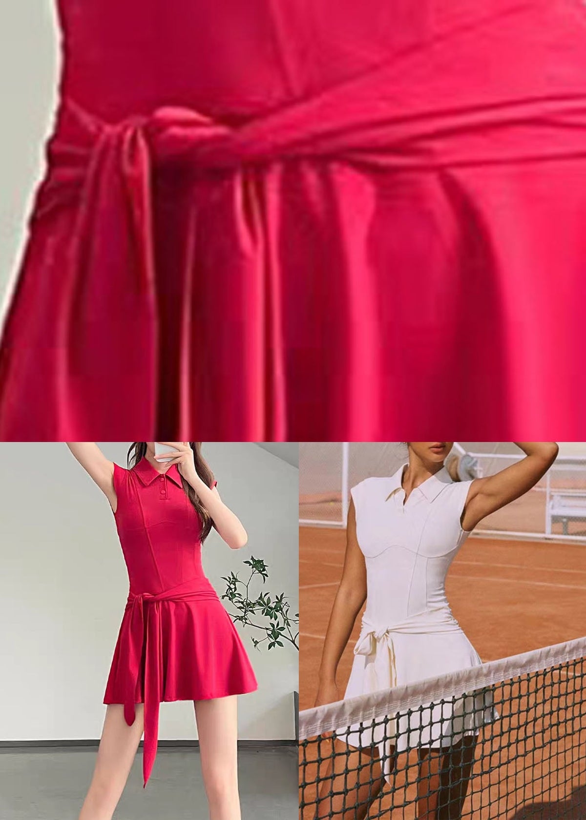 Modern Red Peter Pan Collar Tennis Dresses Summer