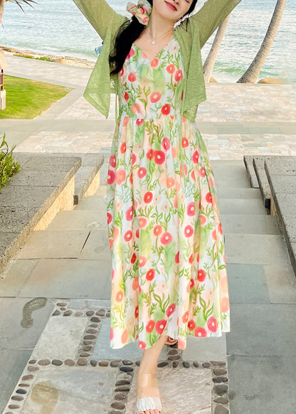 Modern Red Print Exra Large Hem Cotton Holiday Dress Summer