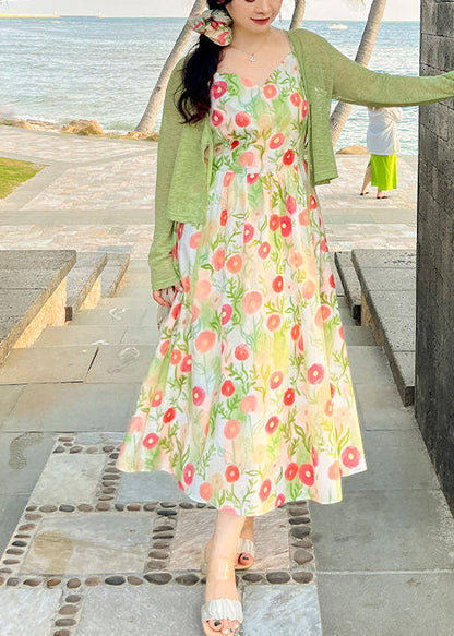 Modern Red Print Exra Large Hem Cotton Holiday Dress Summer