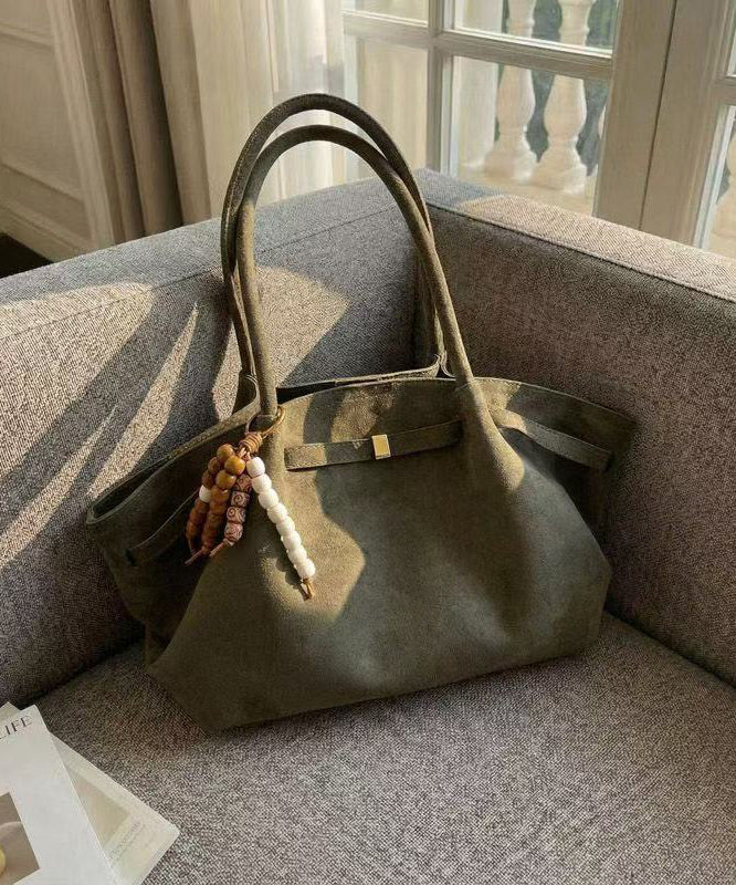 Modern Solid Durable Large Capacity Fine Suede Satchel Handbag
