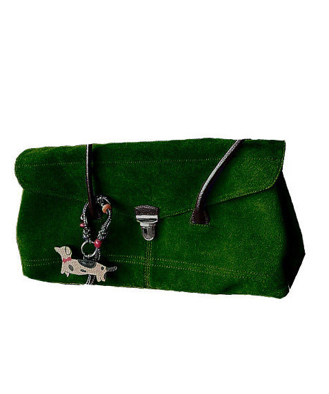 Modern Tea Green Solid Durable Suede Women Shoulder Bags