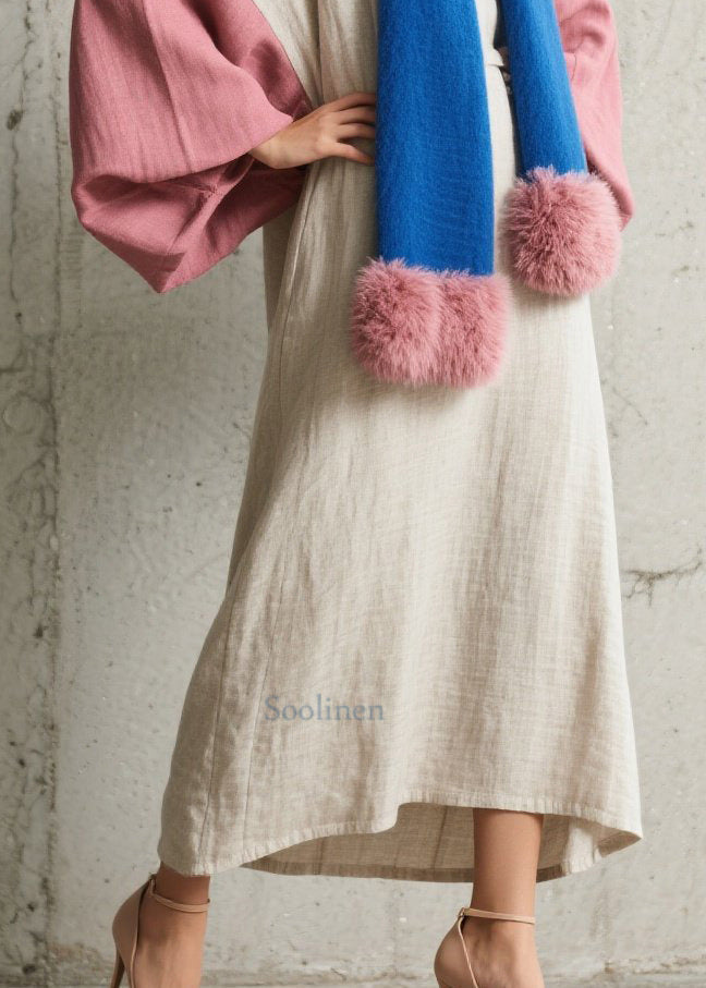 Modern White Oversized Patchwork Cotton Party Dress Lantern Sleeve