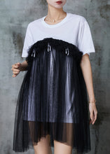 Load image into Gallery viewer, Modern White Tasseled Patchwork Tulle Mini Dresses Summer