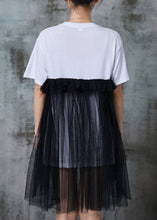 Load image into Gallery viewer, Modern White Tasseled Patchwork Tulle Mini Dresses Summer