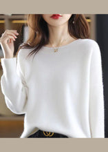Load image into Gallery viewer, Modern Wine Red O Neck Thick Patchwork Loose Knit Sweaters Winter