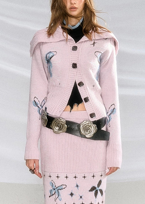 Modern Yellow Peter Pan Collar Button Knit Cardigan Fall