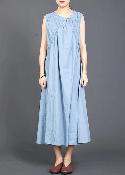 Modern cotton tunic pattern Drops Design Folded Lacing Irregular Splice Solid Color Dress - SooLinen