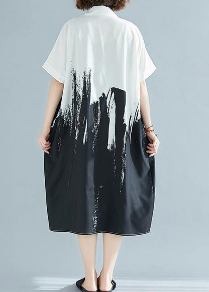 Modern lapel Cotton clothes For Women Work Outfits green texture Dress