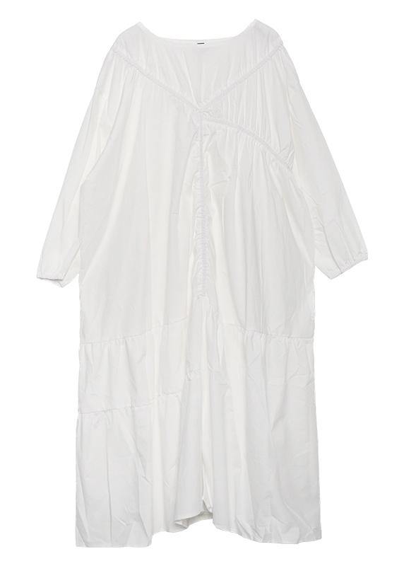 Modern o neck Cinched cotton fall Long Shirts Fashion Ideas black A Line Dresses - SooLinen