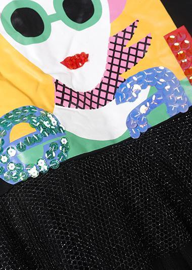 Modern patchwork tulle clothes Shirts white prints Dresses summer - SooLinen