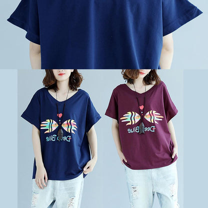 Modern purple red cotton clothes For Women 2025 Inspiration v neck Batwing Sleeve Dresses blouse