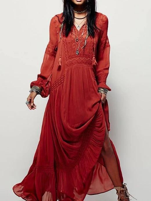 Modern v neck patchwork cotton spring Tunics Runway white Dress - SooLinen