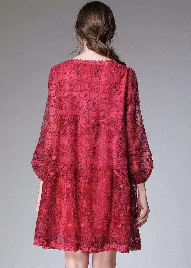 Mulberry O-Neck Tulle Spring Cute Long Sleeve Maxi Dress - SooLinen