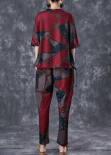 Load image into Gallery viewer, Mulberry Print Cotton Two Piece Suit Set Oversized Button Summer