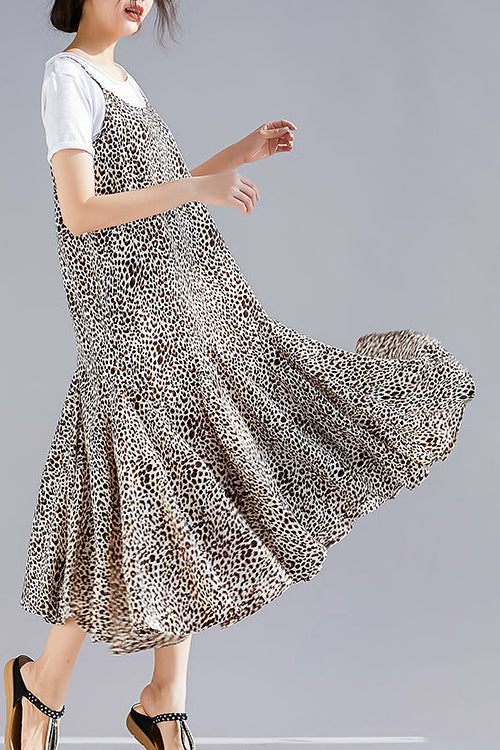 Mu Spaghetti Strap dresses Fashion Online Shopping brown floral Dresses Summer