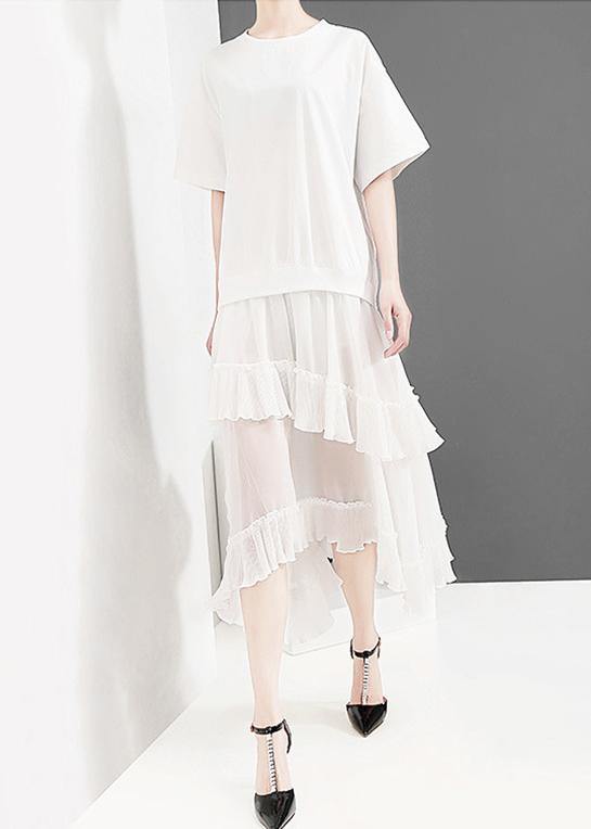 Muchiffon dress long Korea Fashion Casual Solid Color - SooLinen