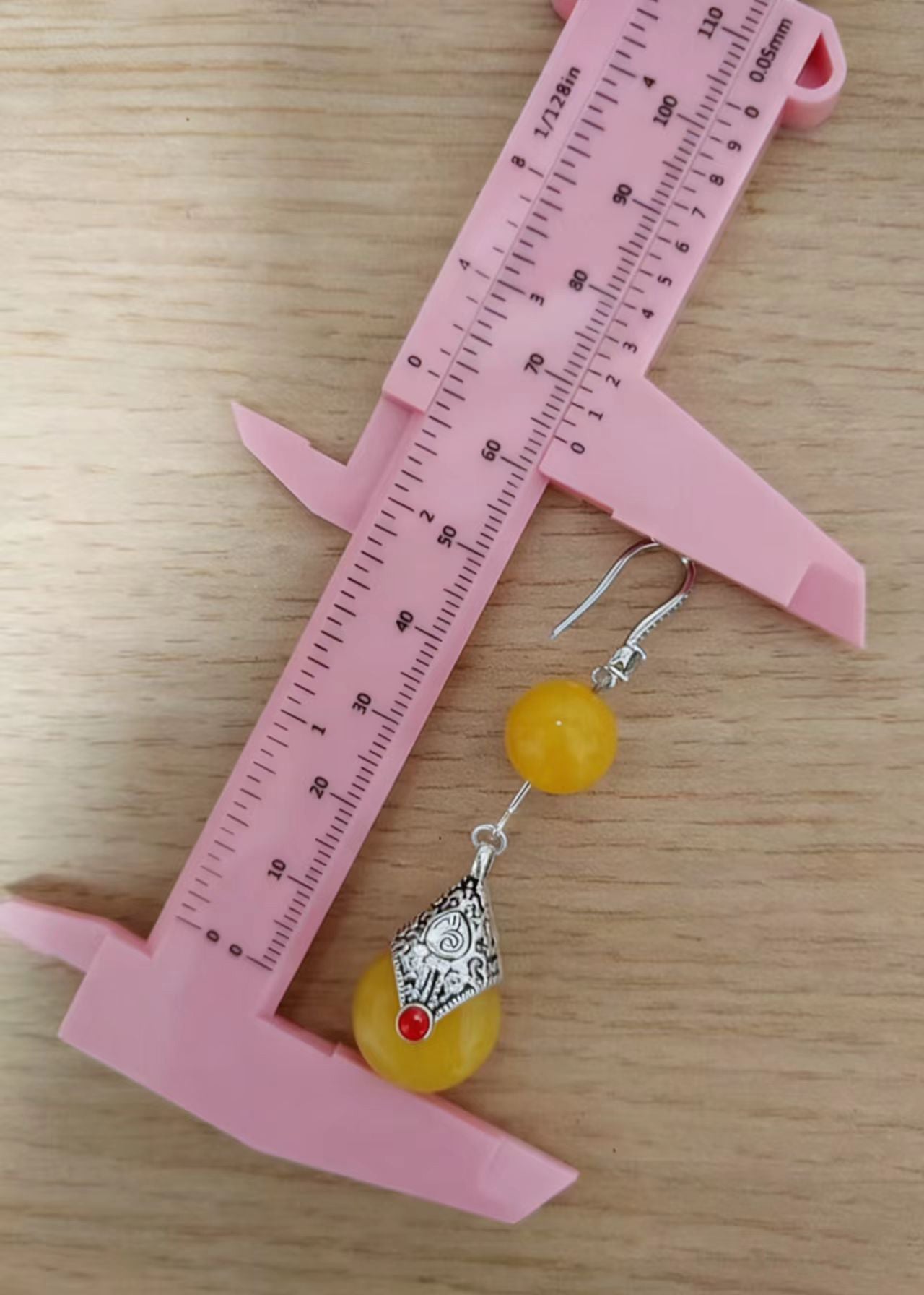 National Style Beeswax Zircon Drop Earrings