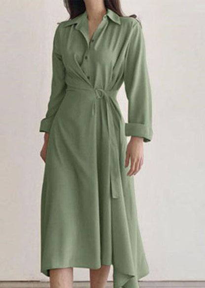 Natural Apricot Peter Pan Collar Wrinkled Patchwork Cotton Dresses Spring