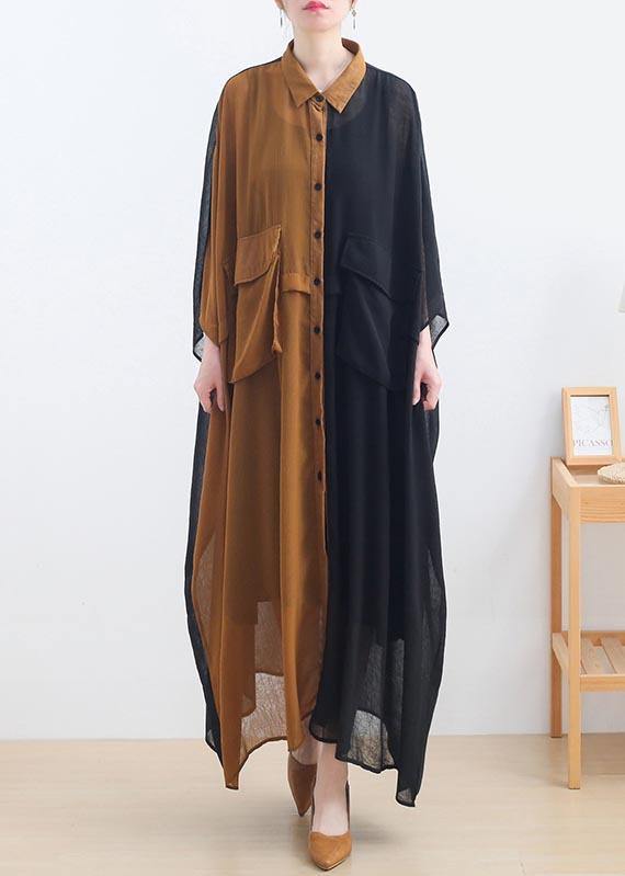 Sometimes Warm Sometimes Cold- Summer Shirt Dress Chiffon Dresses - SooLinen