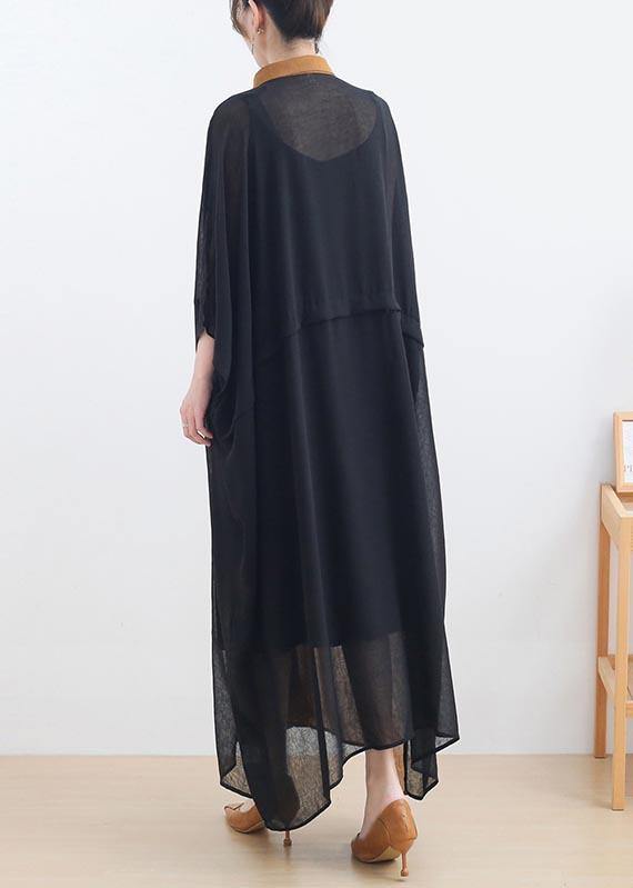 Sometimes Warm Sometimes Cold- Summer Shirt Dress Chiffon Dresses - SooLinen