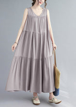 Load image into Gallery viewer, Natural Black Wrinkled Patchwork Long Dress Summer