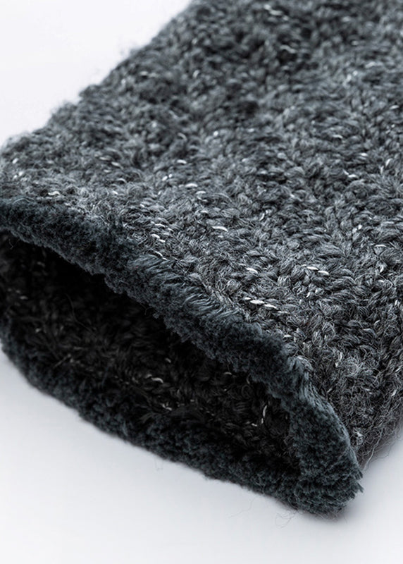 Natural Dark Grey O-Neck Patchwork Cardigans Fall