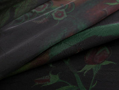 Natural Red Print Chiffon O-Neck Summer Dresses - SooLinen