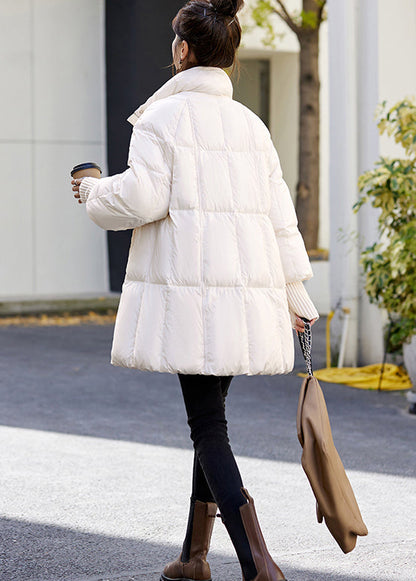 Natural White Stand Collar Oversized Duck Down Down Coats Winter