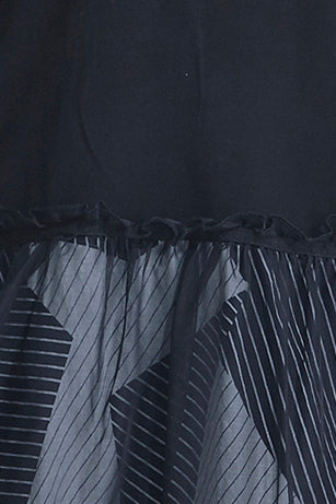 Natural black Cotton Tunic Korea design o neck false two pieces summer Dress