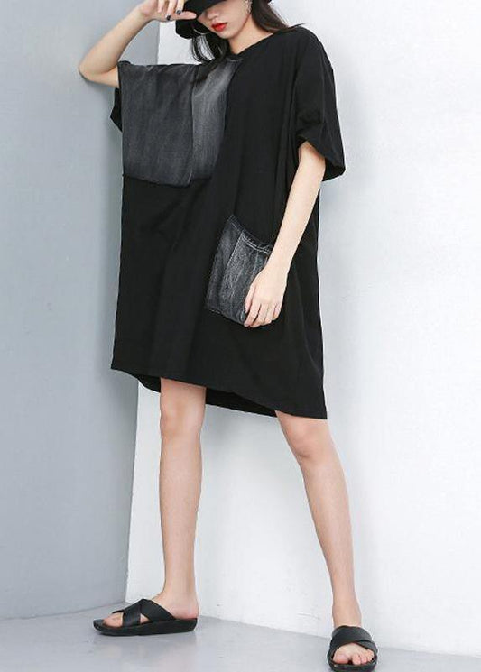 Natural cotton clothes Fine Summer Round Neck Half Sleeve Fashion Dress - SooLinen