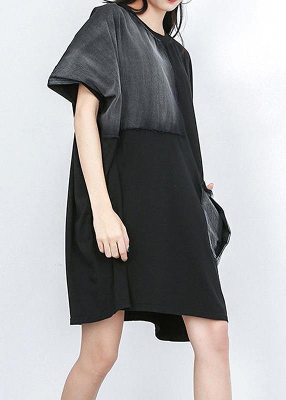 Natural cotton clothes Fine Summer Round Neck Half Sleeve Fashion Dress - SooLinen